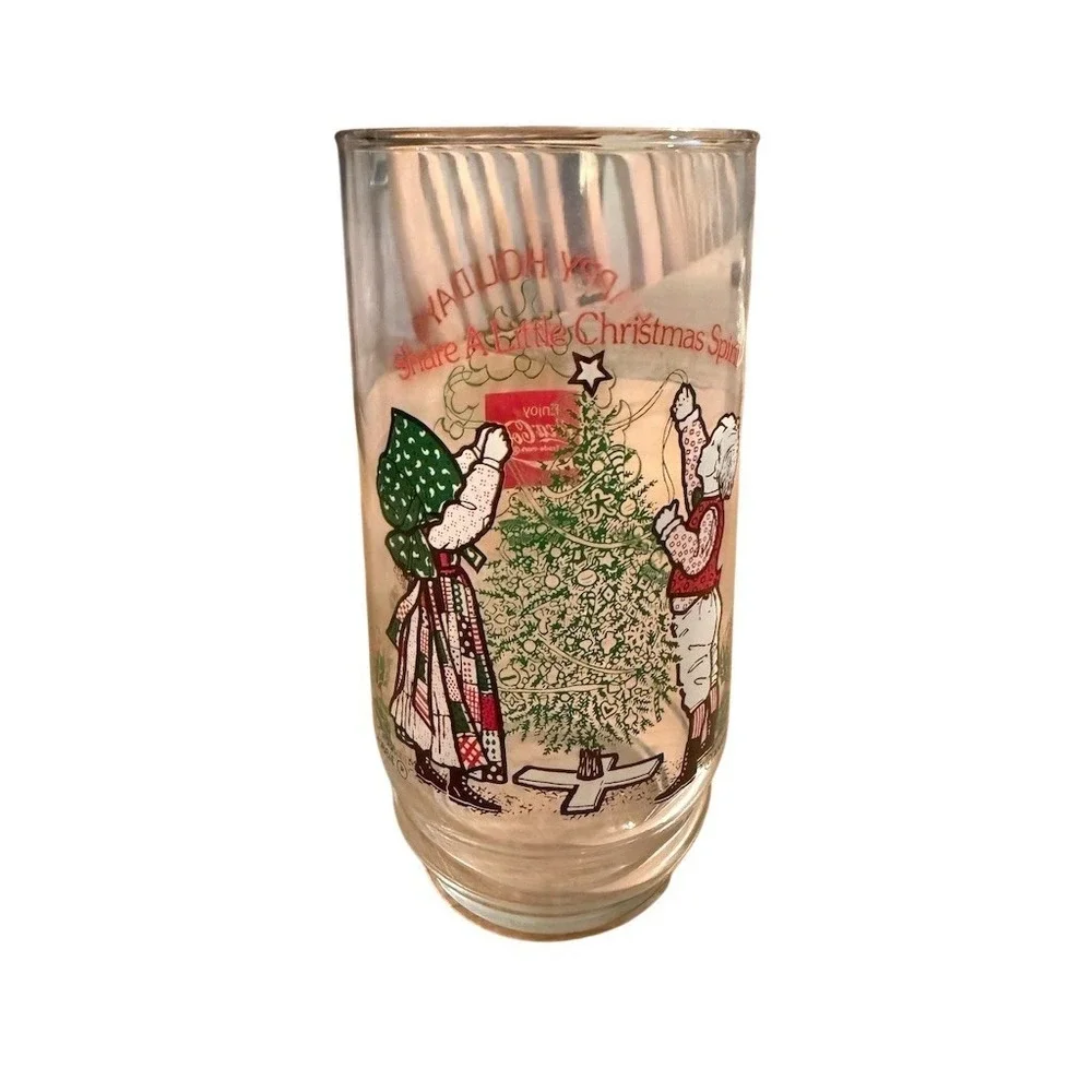 Vintage 1980 Coca-Cola Holly‎ Hobbie & Robby Deck the Halls Glass Tumbler